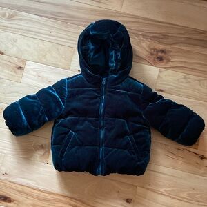 Thick winter coat - emerald velour 18-24mo